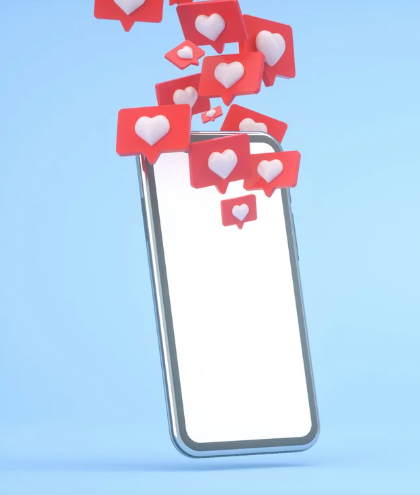 Picture of getting likes on phone on social media